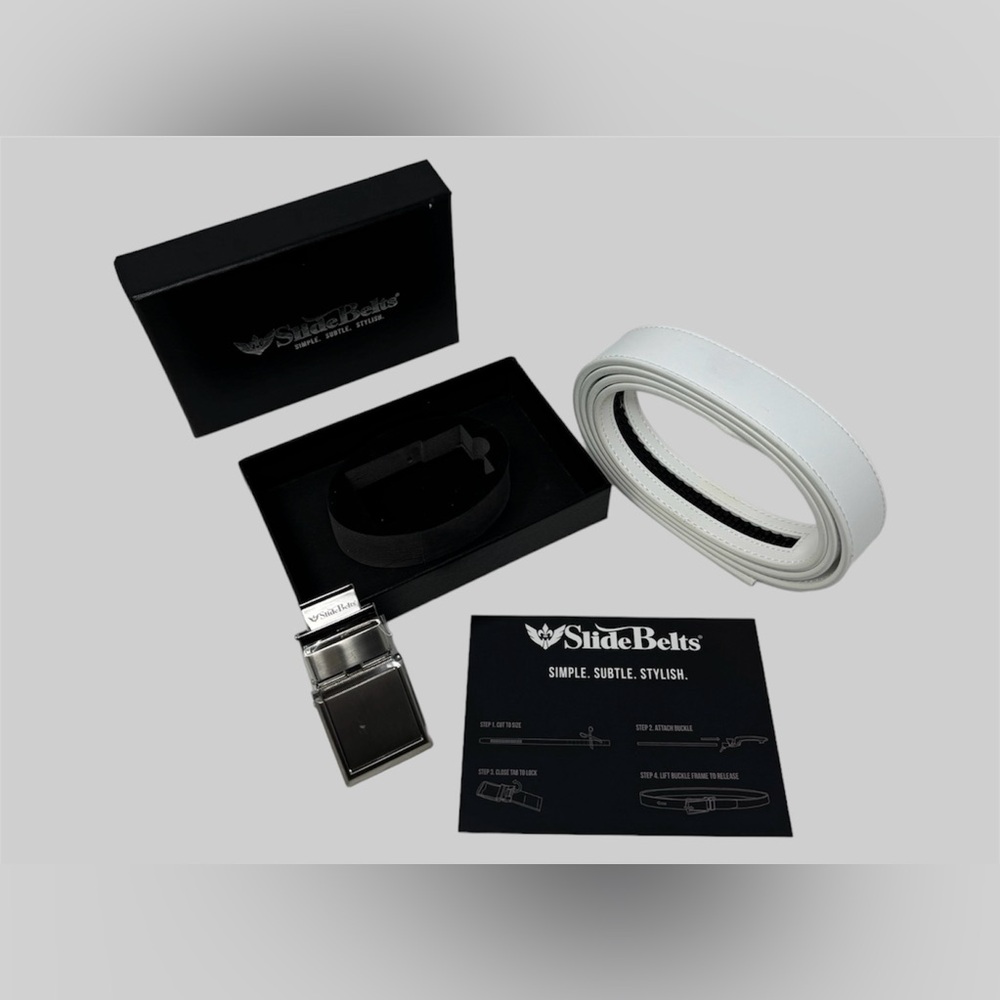 🛍️SALE🛍️ SlideBelts Classic White Belt (Simple,Subtle, Stylish) - Picture 6 of 11